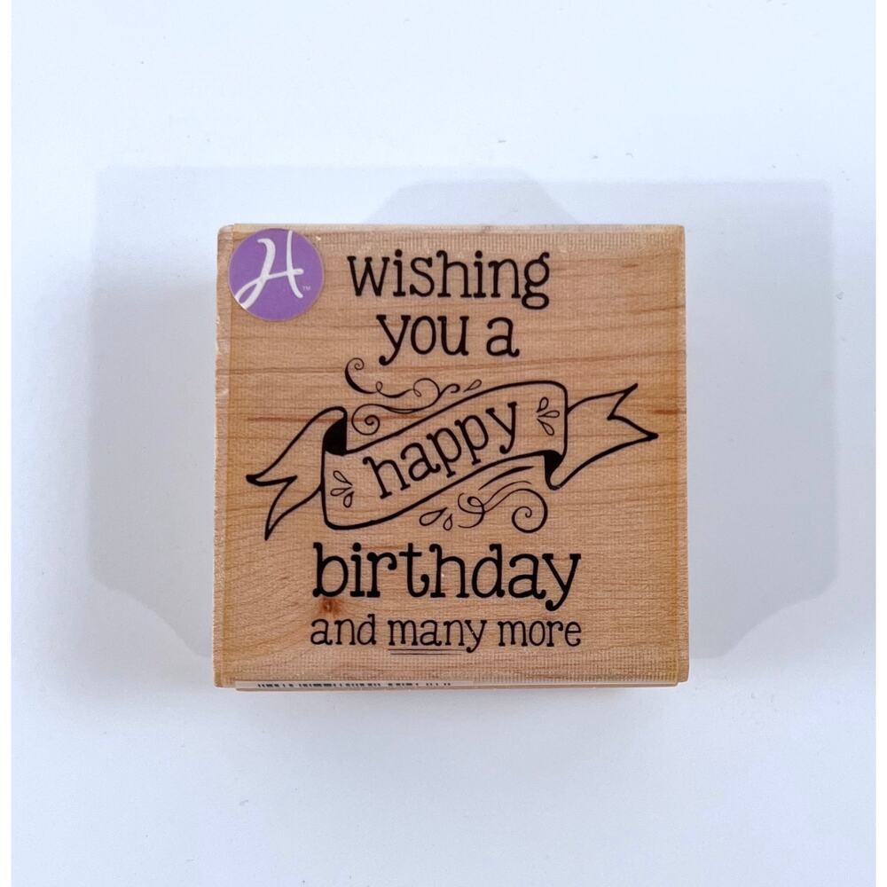 Hampton Art Happy Birthday Rubber Stamp – Card Making Craft Stamp